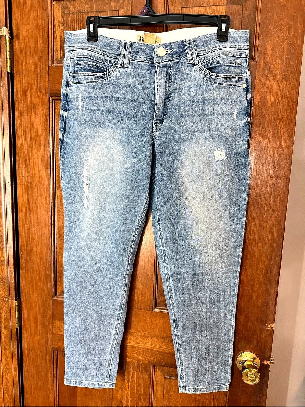 Democracy Ab-solution Light Wash Distressed Ankle Jeans Skinny Jeans Blue 16